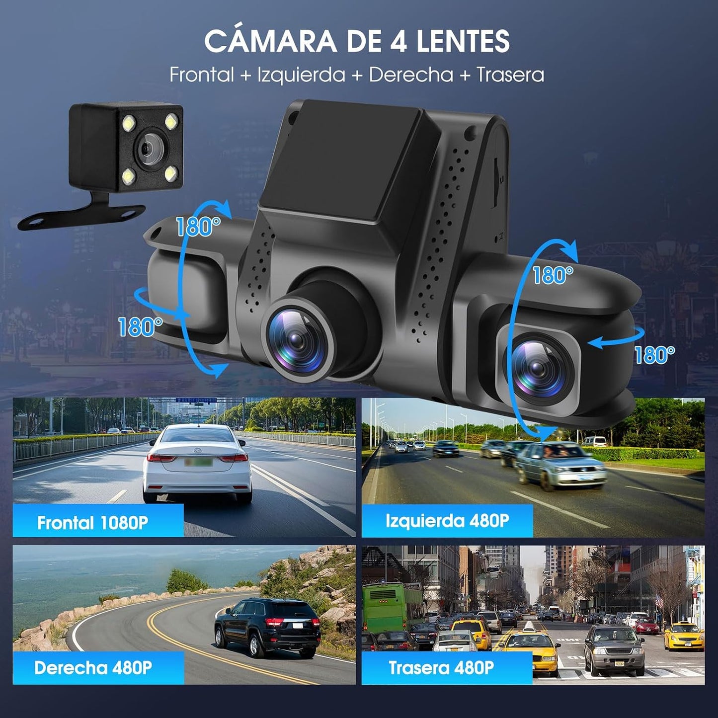NUEVA DASHCAM KRAKEN 4 LENTES