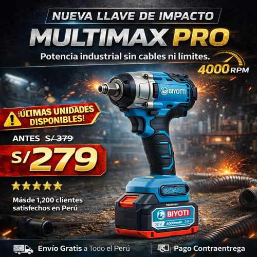 Nueva Llave de impacto MultiMax Pro - Potencia industrial sin límites
